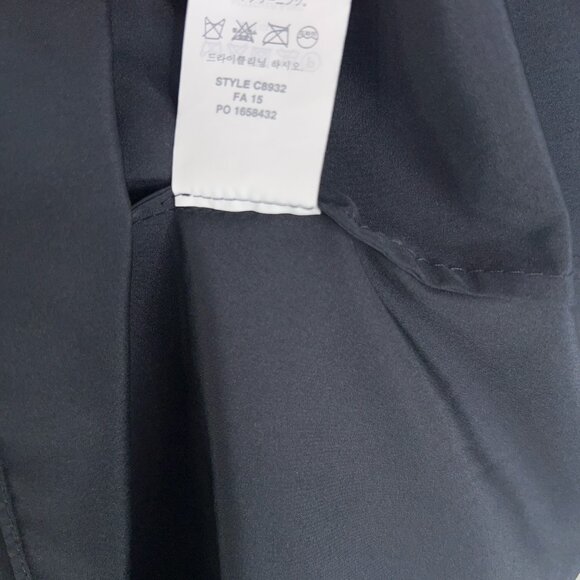 J Crew Dress Womens 10 Navy Blue Silk Chiffon Cara One Shoulder Draped Event - Picture 13 of 14